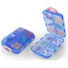 AOOWU Portapillole Settimanale, 1 Pezzi Portapillole da Viaggio Portatile, Medicine Pillole Organizzatore con 12 Scomparti, Portapillole per Portare Portare Vitamine, Olio di Pesce e Farmaci (blu)