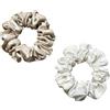 townssilk Elastici per capelli in seta, elastici per capelli, 100% pura seta di gelso, 22 momme, adatti ai capelli, lussuosi, elastici, a righe, 2 pezzi, colore: caffè e bianco
