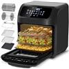 LLIVEKIT Friggitrice ad aria 12L, Forno ad aria calda 12 in 1 con Touch Screen a LED digitale, Friggere Senza Olio da 1800W, Griglia, 7 accessori e ricettario