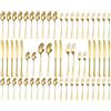 Xespis Set Posate 12 Persone, 60 Pezzi Posate Acciaio Inox, con Forchette Cucchiai e Coltelli, Posate Eleganti, Altamente Lucidate e Lavabili in Lavastoviglie, per Casa, Festa, Ristorante (Oro)