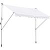 Outsunny Tenda da Sole 3x1.5 m con Braccio Avvolgibile, Tenda Parasole da Esterno a Manovella in Alluminio e Tessuto Poliestere 180g/㎡, per Giardino, Balcone e Terrazza, Bianco