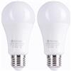 Etrogo Lampadine led E27 con Sensore di Movimento di Radar 9W 800lm Auto ON/OFF per Garage, Portico,Corridoio, Seminterrato (Confezione da 2 Pezzi) (Bianca Calda 3000K)