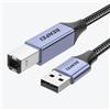 BENFEI Cavo stampante USB, 2 metri di cavo da USB A a USB B per HP, Canon, Brother, Dell, Epson, Lexmark, Xerox, grigio