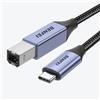 BENFEI Cavo stampante da USB B a USB C da 2 metri, intrecciato in nylon, custodia in lega di alluminio premium compatibile con MacBook Pro, HP, Epson, Canon, Brother, Lexmark, Xerox e stampanti.