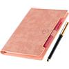 Holderzwu Diario classico in pelle, ricaricabile, con pagine a righe, diario personale, quaderno per scrivere, taccuino A5 con tasche/portapenne/portapenne, carta a righe 100 g/m², 160 pagine (rosa)