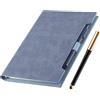 Holderzwu Diario classico in pelle, ricaricabile, con pagine a righe, diario personale, quaderno per scrivere, taccuino A5 con tasche/portapenne/portapenne, carta a righe da 100 g/m², 160 pagine (blu)
