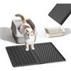 Pieviev Tappetino Lettiera Gatto, 61 X 43 cm Tappeto per Lettiera Gatto, Tappetino Impermeabileda Utilizzare Davanti alla Sabbietta - Raccoglie Efficacemente la Sabbia, Mat in EVA, Nero