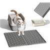 Pieviev Tappetino Lettiera Gatto, 61 X 43 cm Tappeto per Lettiera Gatto, Tappetino Impermeabileda Utilizzare Davanti alla Sabbietta - Raccoglie Efficacemente la Sabbia, Mat in EVA, Grigio
