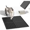 Pieviev Tappetino Lettiera Gatto, 79 X 61 cm Tappeto per Lettiera Gatto, Tappetino Impermeabileda Utilizzare Davanti alla Sabbietta - Raccoglie Efficacemente la Sabbia, Mat in EVA, Nero