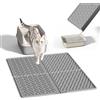 Pieviev Tappetino Lettiera Gatto, 79 X 61 cm Tappeto per Lettiera Gatto, Tappetino Impermeabileda Utilizzare Davanti alla Sabbietta - Raccoglie Efficacemente la Sabbia, Mat in Eva, Grigio
