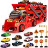 Aoskie Camion Macchinine Giocattolo per Bambini, Camion Bisarca con 8 Mini Cars Macchinine Giocattolo Regali per Bambini 3 4 5 Anni
