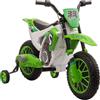 HOMCOM Moto da Cross Elettrica per Bambini da 3-5 Anni, Moto Elettrica per Bambini con Batteria 12V Ricaricabile e Rotelline Rimovibili, 106.5x51.5x68cm, Verde