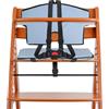 Your Day Mate Set cuscino di seduta e imbracatura universale per seggiolone, 6 pezzi, cuscino in blu, imbracatura a 5 punti in nero, set completo di seggiolone in legno per bambini con cuscino di seduta