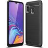 Generico COVER CARBON LOOK compatibile con SAMSUNG GALAXY A40 - CUSTODIA SILICONE NERO