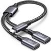 KiWiBiRD Sdoppiatore doppia presa USB C splitter 2 porte, adattatore Tipo C maschio a cavo doppio USB C femmina per dati ricarica, compatibile con laptop mac PS5 chiavetta tastiera mouse stampante