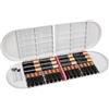 Linkidea Custodia per batterie Linkidea con rilevamento della quantità di corrente, contenitore portatile per 12 batterie AA, 12 batterie AAA e batterie a bottone (grigio, batterie non incluse)