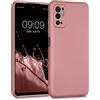 kwmobile Custodia Compatibile con Xiaomi Redmi Note 10 5G Cover - Back Case Morbida - Protezione in Silicone TPU Effetto Metallizzato oro rosa metallizzato