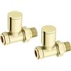 Generic Coppia di Valvole Termosifone Radiatore Diritte in Ottone Spazzolato