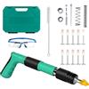 SQLJYU Pistola Sparachiodi Manuale Kit, Spara Chiodi per Cemento e Ferro, Chiodatrice, Sparachiodi Aria Compressa, con Occhiali di Sicurezza e 100 Chiodi Tondi, per Cemento e Ferro Ecc.