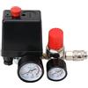FMCQQBK Regolatore di pressione con pressostato, compressore d'aria 5,0 - 8,0 bar, IP44 con 2 manometri per riduttore di pressione veloce