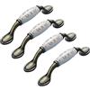 ANSIEDIO 4 pezzi Maniglie per Mobile in Lega di Alluminio Ceramica, Maniglie per Mobili Maniglia in Ceramica Stile Europeo per Ante di Armadi, Cassetti, 96mm