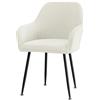 Highdi Coprisedie con Schienale 1/2/4/6 Pezzi Flanella Jacquard Copripoltrona Elasticizzato Ufficio Coprisedia con Braccioli Fodera per Sedia Poltroncina Sala Pranzo (Bianco,2 Pezzi)