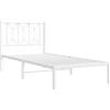 vidaXL Giroletto con Testiera Metallo Bianco 75x190 cm, giroletto con testiera, Struttura Letto, Telaio Letto, giroletto con Testata, Base Letto