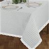 INTRECCI Tovaglia Amour 10/12 Posti, Rettangolare, in Cotone, 140x240 cm, Fantasia Quadri Scozzese, Orli Decorativi, 100% Cotone Oeko-Tex, Azo Free, Lavabile in Lavatrice, Colore: Grigio Melange