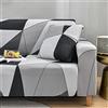 Morbuy Copridivano Elasticizzato Universale con Braccioli, Copridivano Stampa semplicità, Fodera per Divano Allungabile Antiscivolo AntiGraffio Sofa Protettore (Geometria Grigia,4 posti(235-300cm))