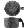 HOME Bollilatte Stone 1 Manico, Antiaderente, Fondo Induzione, 14cm, Nero e Bianco