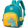Pawleso Dino - Zaino per l'asilo, motivo dinosauro, per bambini, impermeabile, per bambini, 32 x 25 cm, per bambini di 2 ~ 6 anni, altezza 80 ~ 115 cm, giallo-verde, verde, 32 * 25 * 11 cm