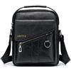 ANPTER Borsetta da uomo a tracolla vintage, in pelle, piccola borsa a tracolla per lo sport, i viaggi, il lavoro, Noir Homme Sacs Bandoulière, Large