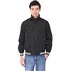 Ciabalù Giubbotto Uomo Estivo Leggero Impermeabile Slim Fit Tinta Unita Giacca a Vento con Zip e Collo Alto Elastico in Vita e Polsi con Strisce Bianche (IT, Testo, XL, Regular, Regular, Nero)
