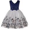 Generico Vestito Biancaneve Bambina Abito Bimba Battesimo Abiti da Bambina con Fiocco in Paillettes a Tre Fiori, Senza Maniche, in Rete Baby Vestito da Cerimonia Donna Vestito (Blue, 9-10 Years)