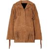 ZM ATTIRE Donne Marrone Pelle Scamosciata Indossare Frange Abbigliamento Stile Occidentale, Stile Americano, Festival Giacca Cappotto, Marrone - Giacca Camoscio, XL