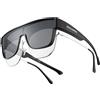 ROCKBROS Sovraocchiali da Sole Polarizzati, Occhiali da Sole Ciclismo Sovrapponibili Uomo Donna, Protezione UV400, per Bici MTB Corsa Pesca Viaggio Guida, Nero