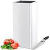 Cheerhom Ceppo Portacoltelli Vuoto Piazza, Universale Ceppo Portacoltelli Senza Coltelli, Porta Coltelli Bianco con Stecche Flessibili, Ceppo Coltelli da Cucina per 5-8 Coltellis, 22 x 9.5 x 9.5 cm