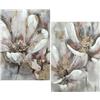 DRW Quadro su Tela con Fiori Dipinti a Mano in Bianco, 70 x 3 x 100 cm, Medidas: 70x3x100cm
