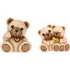 THUN - Mini Tiny Teddy - Ceramica - h 5,5 cm - Linea I Classici & Bomboniera in Ceramica Decorata a Mano con Iconica Coppia Teddy e Cuore, Simbolo d'Amore, Linea Bomboniere, 4.7x3.5x5 cm h