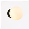 B·LED BARCELONA LED BARCELONA LED Applique Rober Sfera Cristallo E27 Nero Elegante | Metallo, Design Moderno, Interno, Camera, Soggiorno, Luce Ambientale, Diffusore Sferico, Stile Decorativo