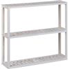 Relaxdays Mensola da Parete in Legno di Noce, con 3 Ripiani, HLP: 54x60x15 cm, Scaffale Portaspezie in Cucina, Bianco