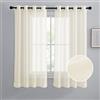 NICETOWN Tende velate ricci, lunghe 160 cm, con occhielli in voile increspato, tende velate leggere e ariose, trattamento per finestre, per cucina/camera da letto/bagno (132 cm di larghezza per