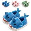 DRECAGE Pantofole Bambino Squalo Ciabatte Bambina Invernali Peluche Ciabatte Ragazze e Ragazzi Antiscivolo Scarpe Caldo Bambini Blu 32-33
