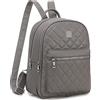 Myhozee Zaino Donna, Borsa Zaino Donna Pelle PU Zainetto impermeabile Casual Nero Zaini Casual Daypack Backpack per Scuola Viaggio Lavoro Shopping (Grigio scuro)