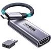 Fulfalic Scheda di acquisizione video, 4K HDMI a USB C 3.0, 1080P HD 60fps Live e registrazione video audio Grabber per giochi, streaming, insegnamento, videoconferenza