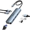 BENFEI 6-in-1 HUB USB C con HDMI 4K@60Hz/Gigabit Ethernet/100W PD alimentazione/3*USB A 5Gbps [cavo in silicone custodia in alluminio] compatibile con iPhone 15 Pro/Max MacBook iPad Pro iMac S23 XPS17