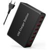 Rsydmny Caricatore Multiplo 50W - Stazione di Ricarica 8-Port USB, Alimentatore per iPhone 15/14/13/12/11/Pro, iPad, Samsung Galaxy, Pixel, Xiaomi