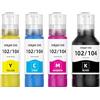 Skydo T104 104 Compatibile per Epson 104 Inchiostro per EcoTank ET-2710 ET-2712 ET-2711 ET-2714 ET-2715 ET-4700 ET-2720 ET-2721 ET-2726 (Nero Ciano Magenta Giallo)