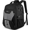 LIWAG Zaino Uomo Grande 50L Impermeabile Porta PC 17 Pollici - Antifurto con Caricatore USB per Lavoro, Viaggio, Ufficio, Scuola - Grigio
