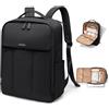 GOLF QUALITY Zaino Porta PC Donna 16 Pollici Impermeabile per Computer Portatil, Università, Viaggi, Lavoro, Scuola, Aereo - Nero